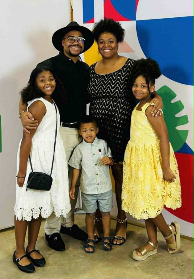 Cameron Williams with his family